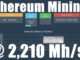 Ethereum Mining at 2,210 Mh/s